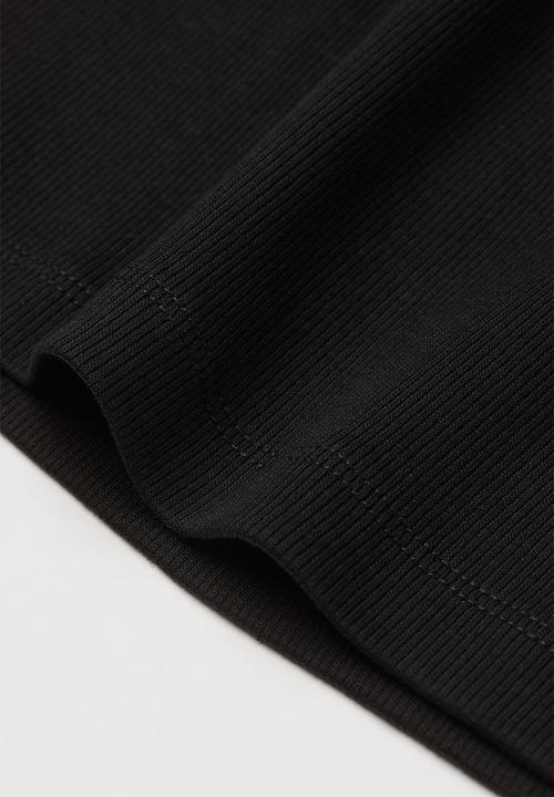 H&M - Ribbed cropped top - black
