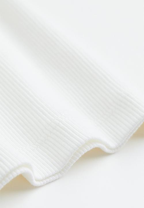 H&M - Ribbed cropped top - white