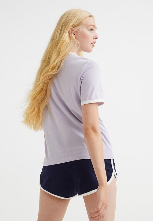 H&M - Cotton T-shirt - light purple/white