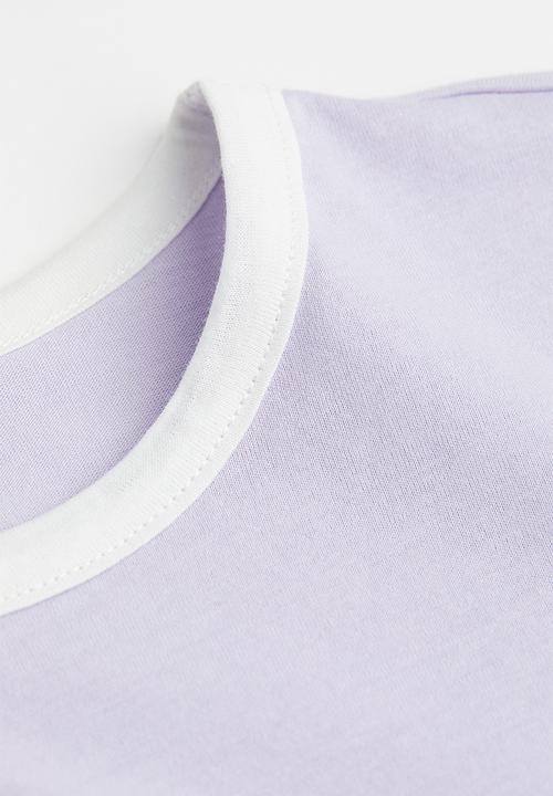 H&M - Cotton T-shirt - light purple/white