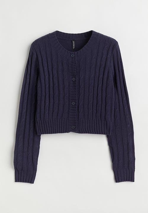 H&M - Cable-knit cardigan - dark blue