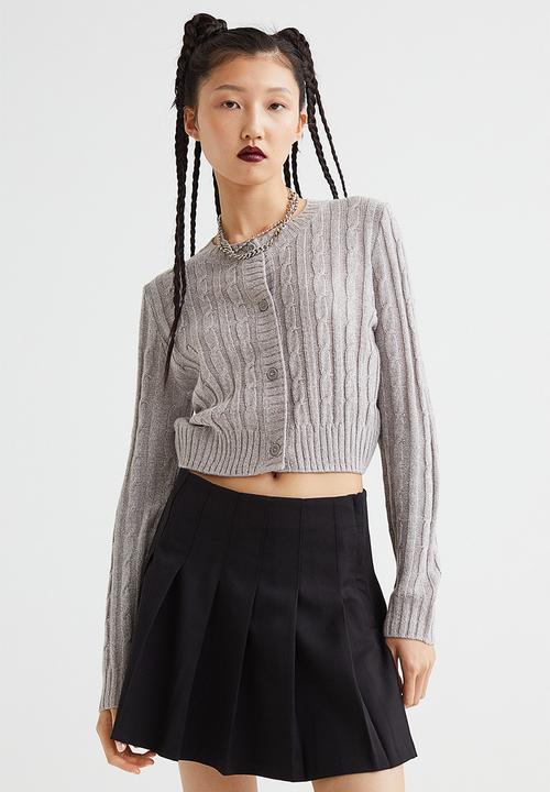 H&M - Cable-knit cardigan - light grey marl
