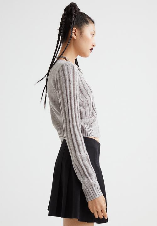 H&M - Cable-knit cardigan - light grey marl