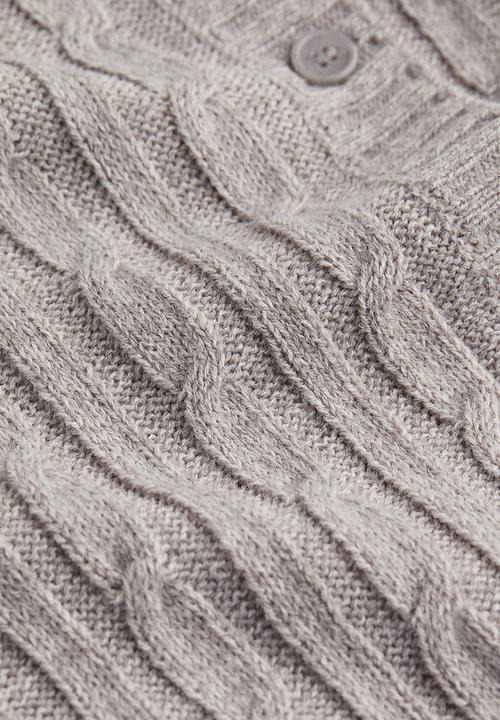 H&M - Cable-knit cardigan - light grey marl