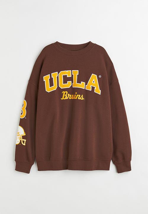H&M - Oversized printed sweatshirt - dark brown/ucla