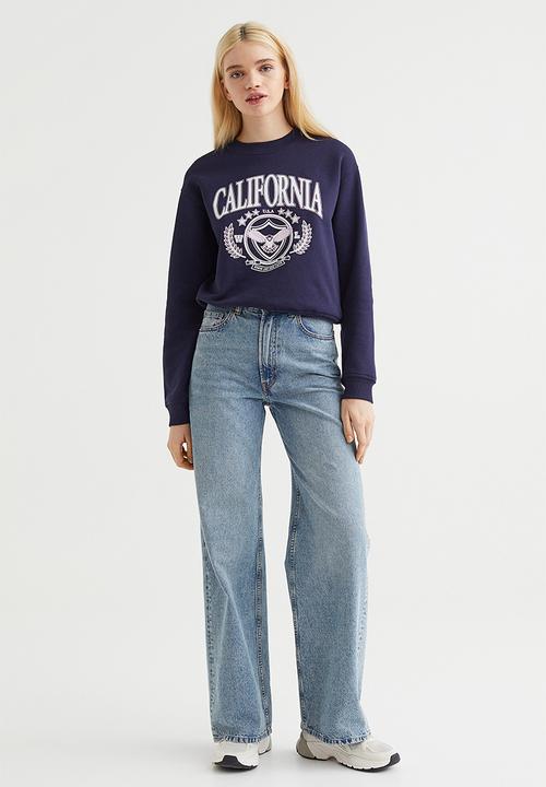 H&M - Printed sweatshirt - dark blue/california
