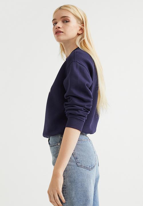 H&M - Printed sweatshirt - dark blue/california