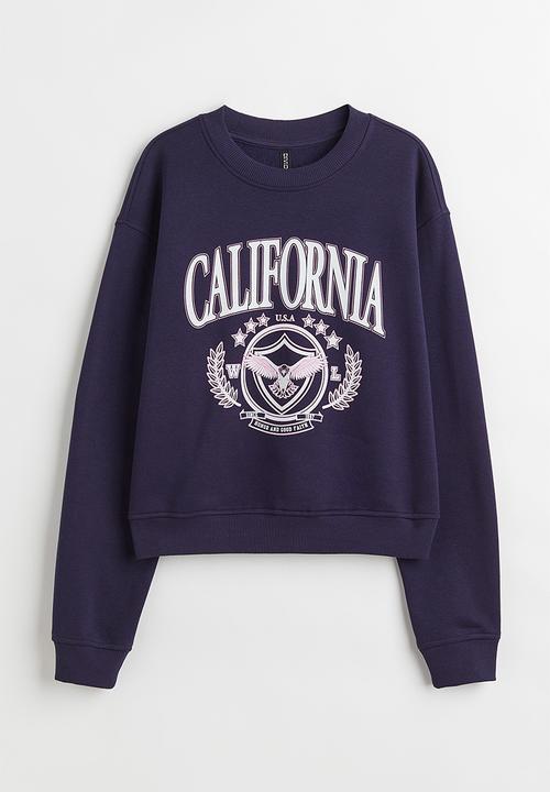 H&M - Printed sweatshirt - dark blue/california