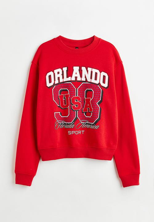 H&M - Printed sweatshirt - red/orlando