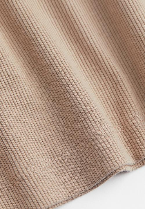 H&M - Ribbed cropped top - beige