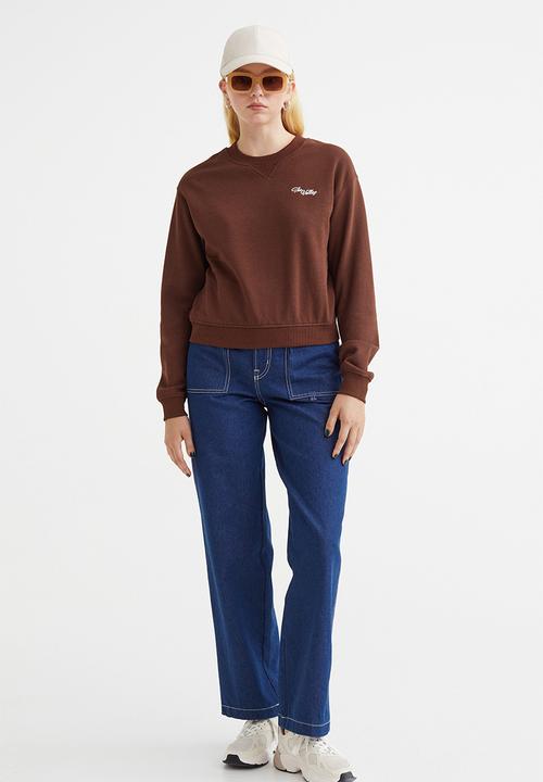 H&M - Printed sweatshirt - dark brown/the valley