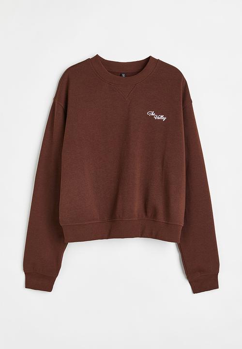 H&M - Printed sweatshirt - dark brown/the valley