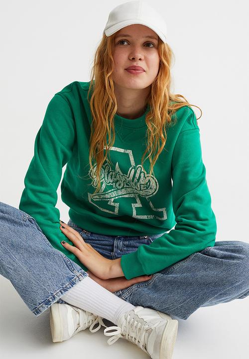 H&M - Printed sweatshirt - bright green/playoffs