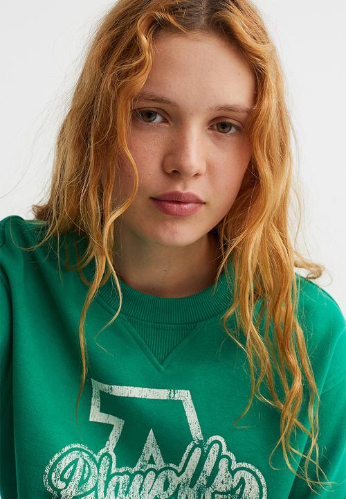 H&M - Printed sweatshirt - bright green/playoffs