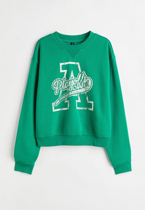 H&M - Printed sweatshirt - bright green/playoffs