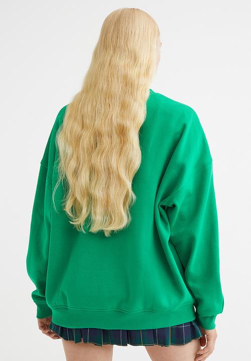 H&M - Oversized printed sweatshirt - green/arizona