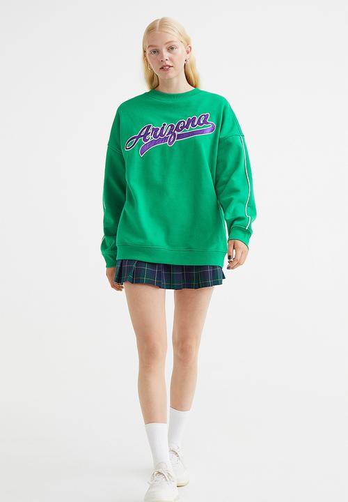 H&M - Oversized printed sweatshirt - green/arizona