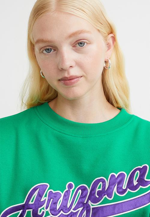 H&M - Oversized printed sweatshirt - green/arizona