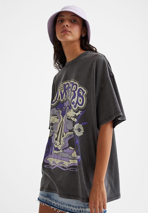 H&M - Oversized printed T-shirt - black/natures powers
