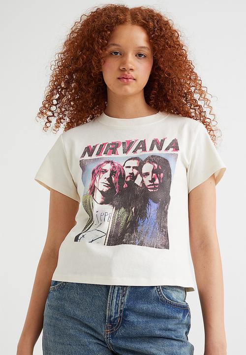 H&M - Printed T-shirt - cream/nirvana