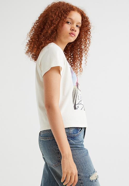 H&M - Printed T-shirt - cream/nirvana