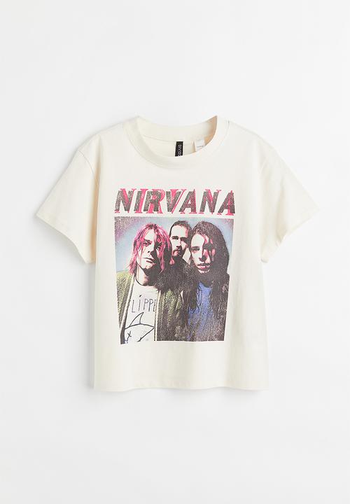 H&M - Printed T-shirt - cream/nirvana