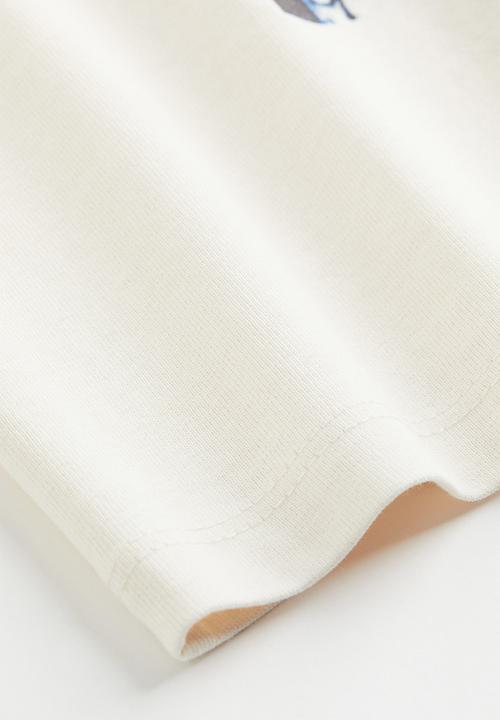 H&M - Printed T-shirt - cream/nirvana