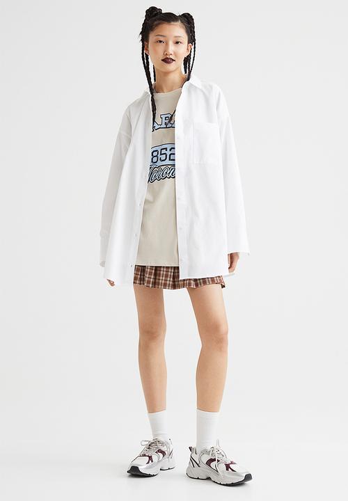 H&M - Oversized poplin shirt - white