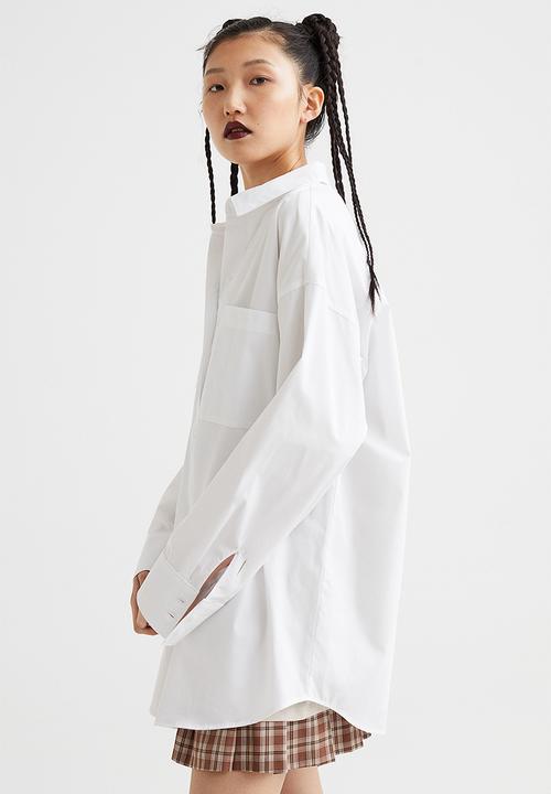 H&M - Oversized poplin shirt - white