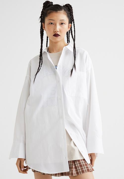 H&M - Oversized poplin shirt - white