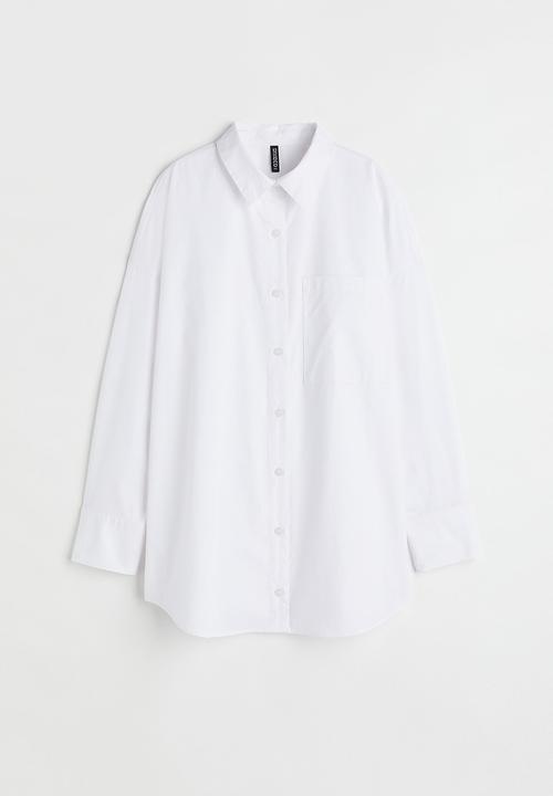 H&M - Oversized poplin shirt - white