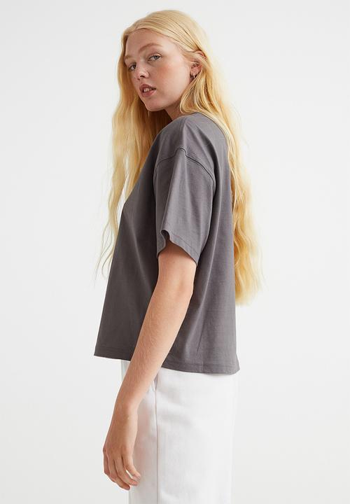 H&M - Boxy T-shirt - dark grey