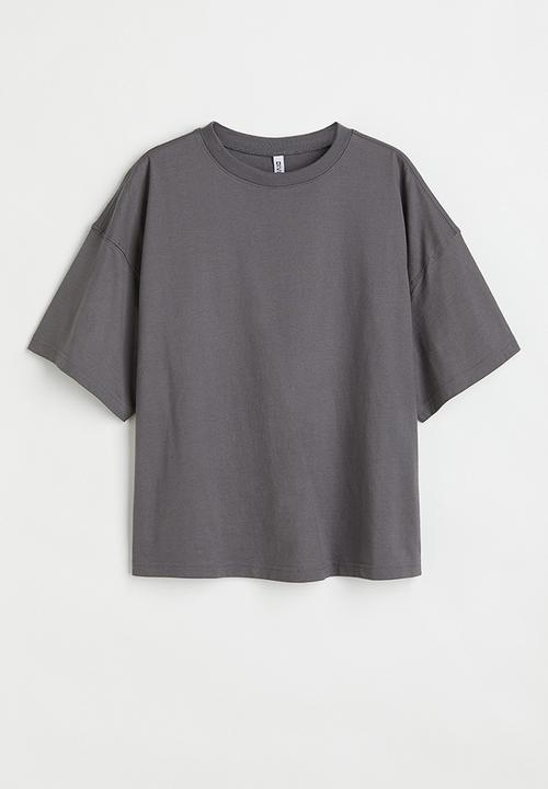 H&M - Boxy T-shirt - dark grey
