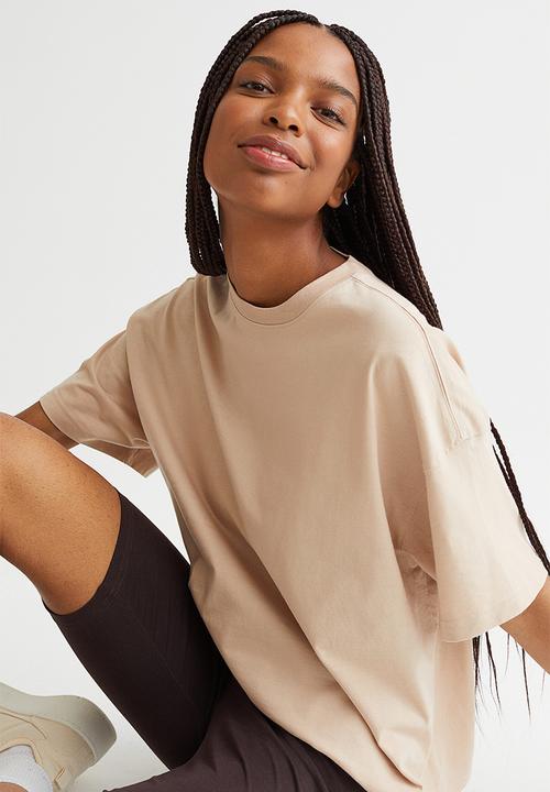 H&M - Boxy T-shirt - beige