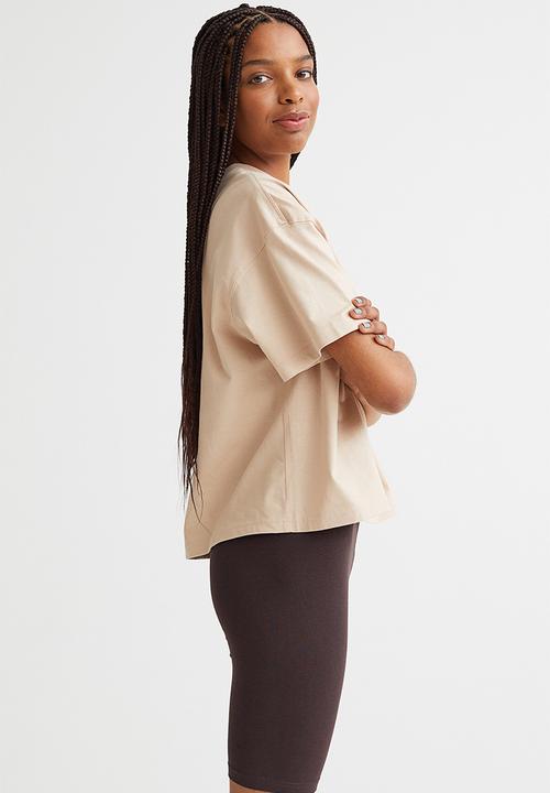 H&M - Boxy T-shirt - beige
