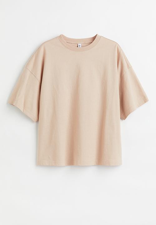 H&M - Boxy T-shirt - beige