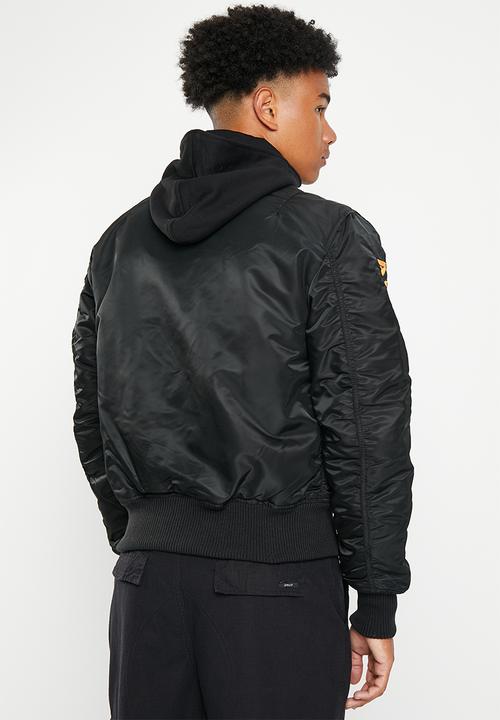 Alpha Industries - Ma 1 dtec se hood jacket - black & orange