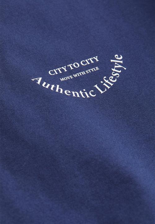 H&M - Boxy t-shirt - dark blue/authentic lifestyle