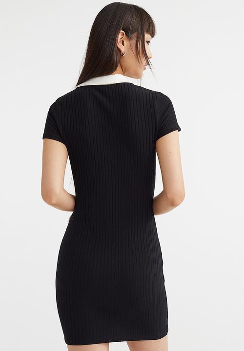 H&M - Collared jersey dress - black
