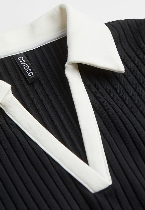 H&M - Collared jersey dress - black
