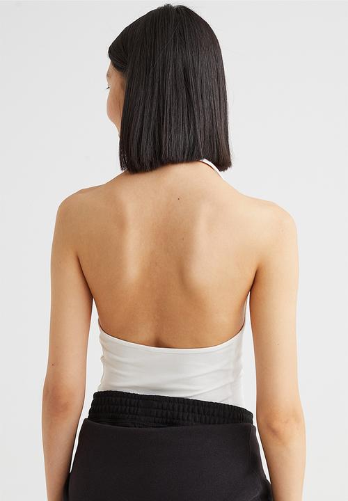 H&M - Halterneck v-neck top - white