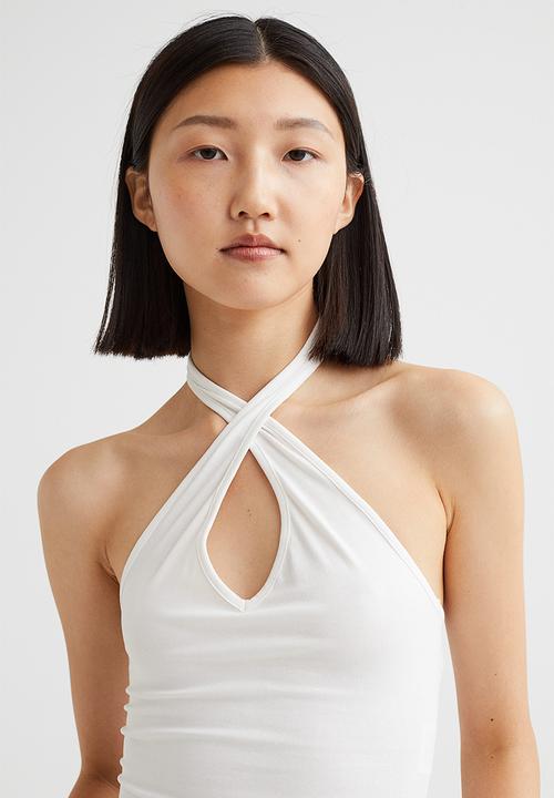 H&M - Halterneck v-neck top - white