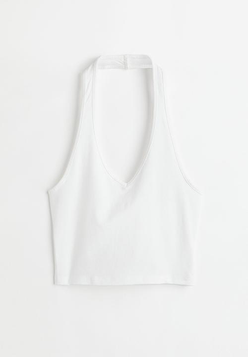 H&M - Halterneck v-neck top - white