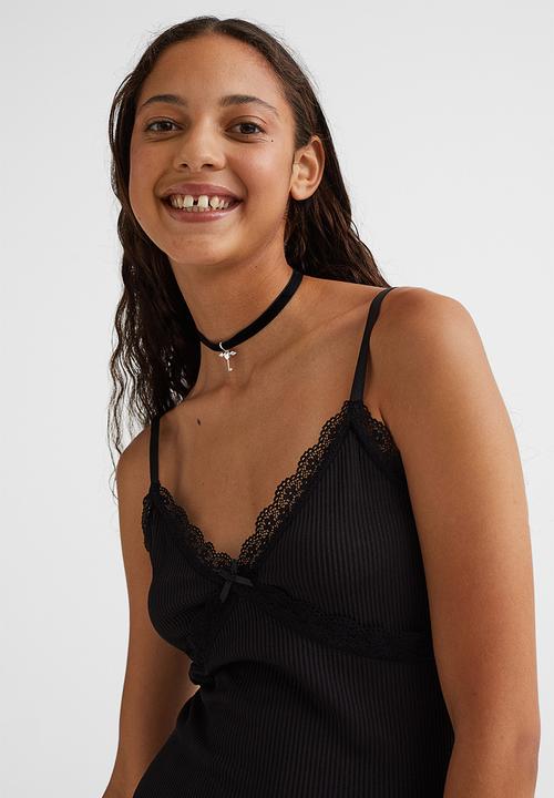H&M - Ribbed bodycon dress - black