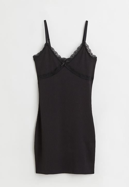 H&M - Ribbed bodycon dress - black