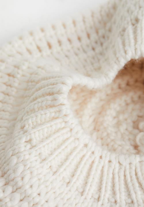 H&M - Knitted beret - cream