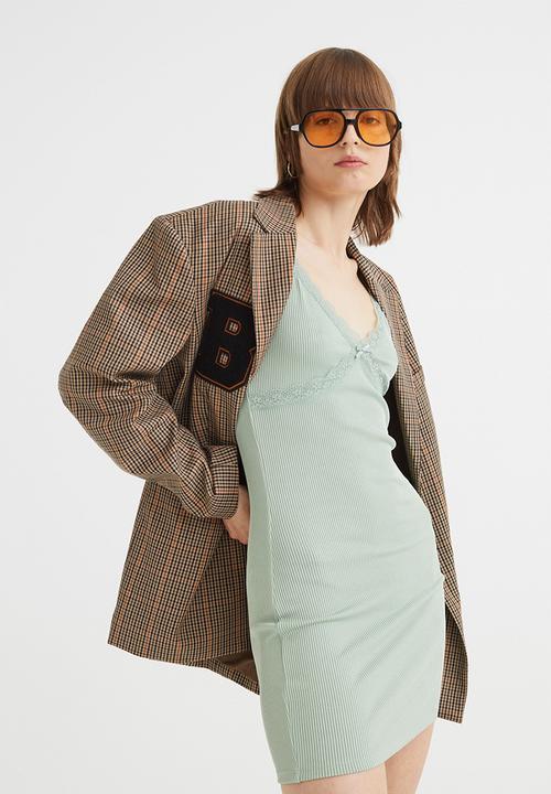 H&M - Ribbed bodycon dress - light green