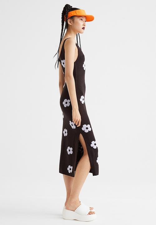 H&M - Knitted dress - black/floral