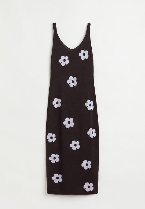 H&M - Knitted dress - black/floral