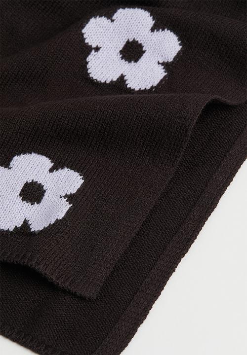 H&M - Knitted dress - black/floral